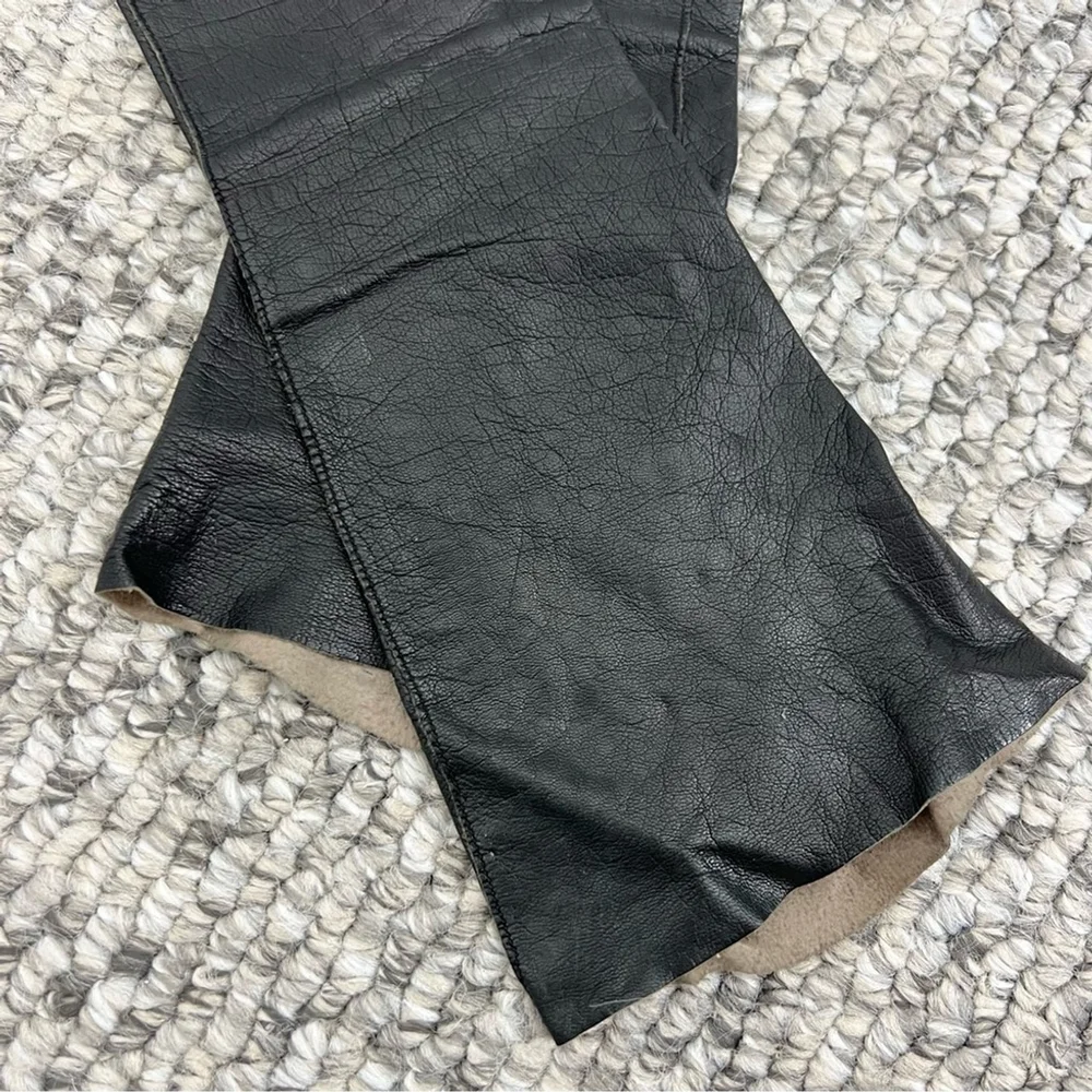 Vintage Made in France kid leather long black 13 inch gloves 6
